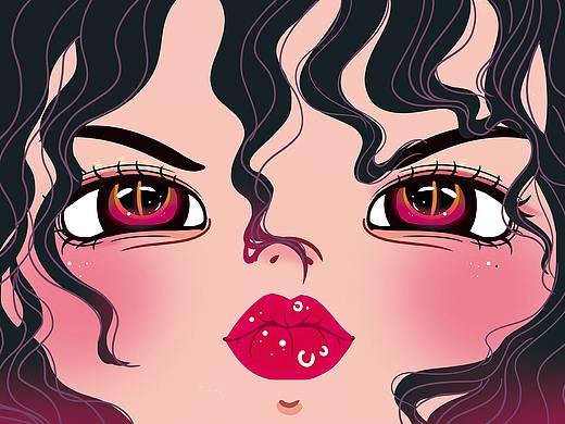 少女大脸系列（个人主页-ZNTU4MDY5MDg=） - 商业插画 - 站酷设计师飞行瓜瓜瓜酱原创素材 - 站酷ZCOOL