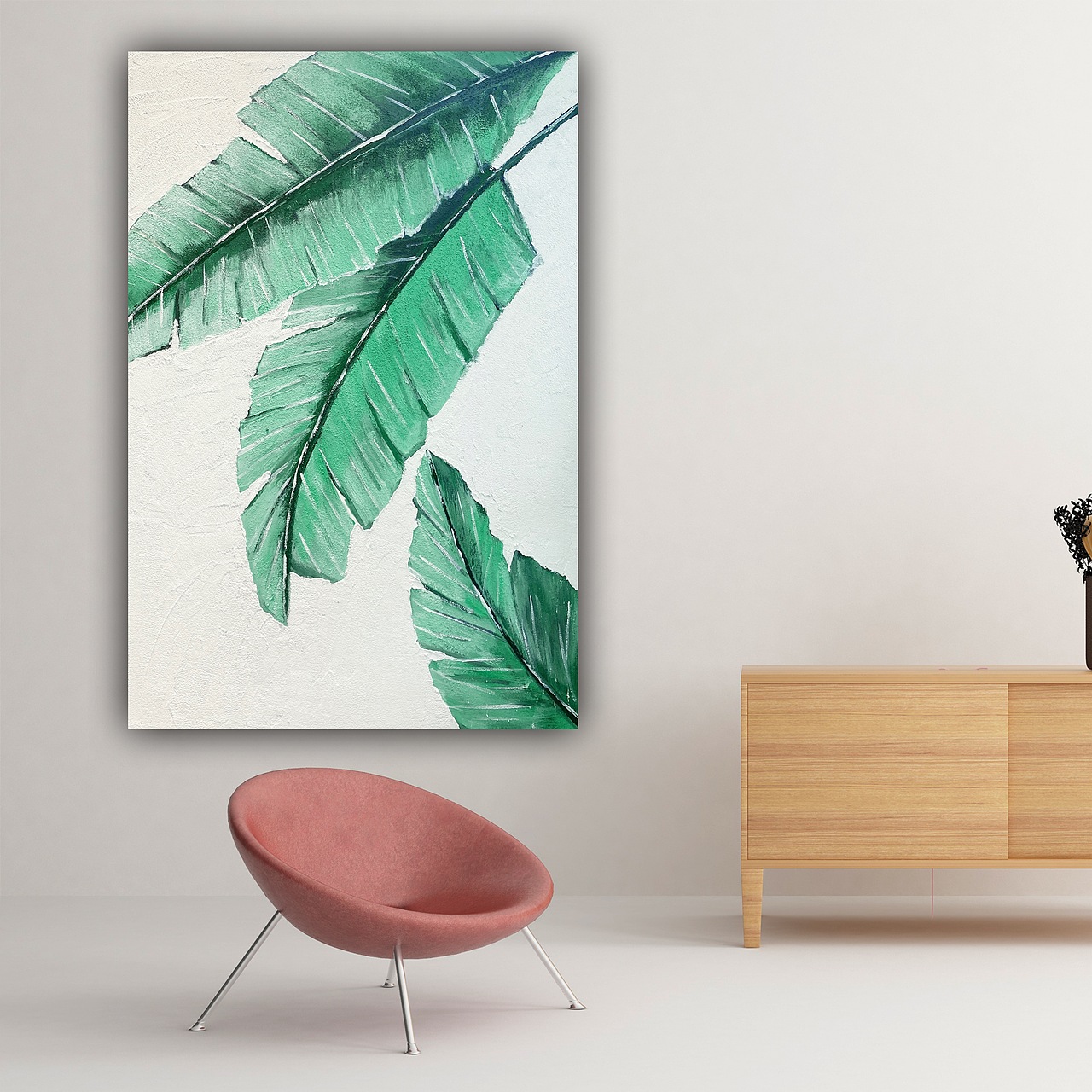 装饰画挂画落地北欧风热带绿植芭蕉叶（图ZMzA0OTkwMjgw） - 绘画 - 站酷设计师许哥又在画画原创素材 - 站酷ZCOOL