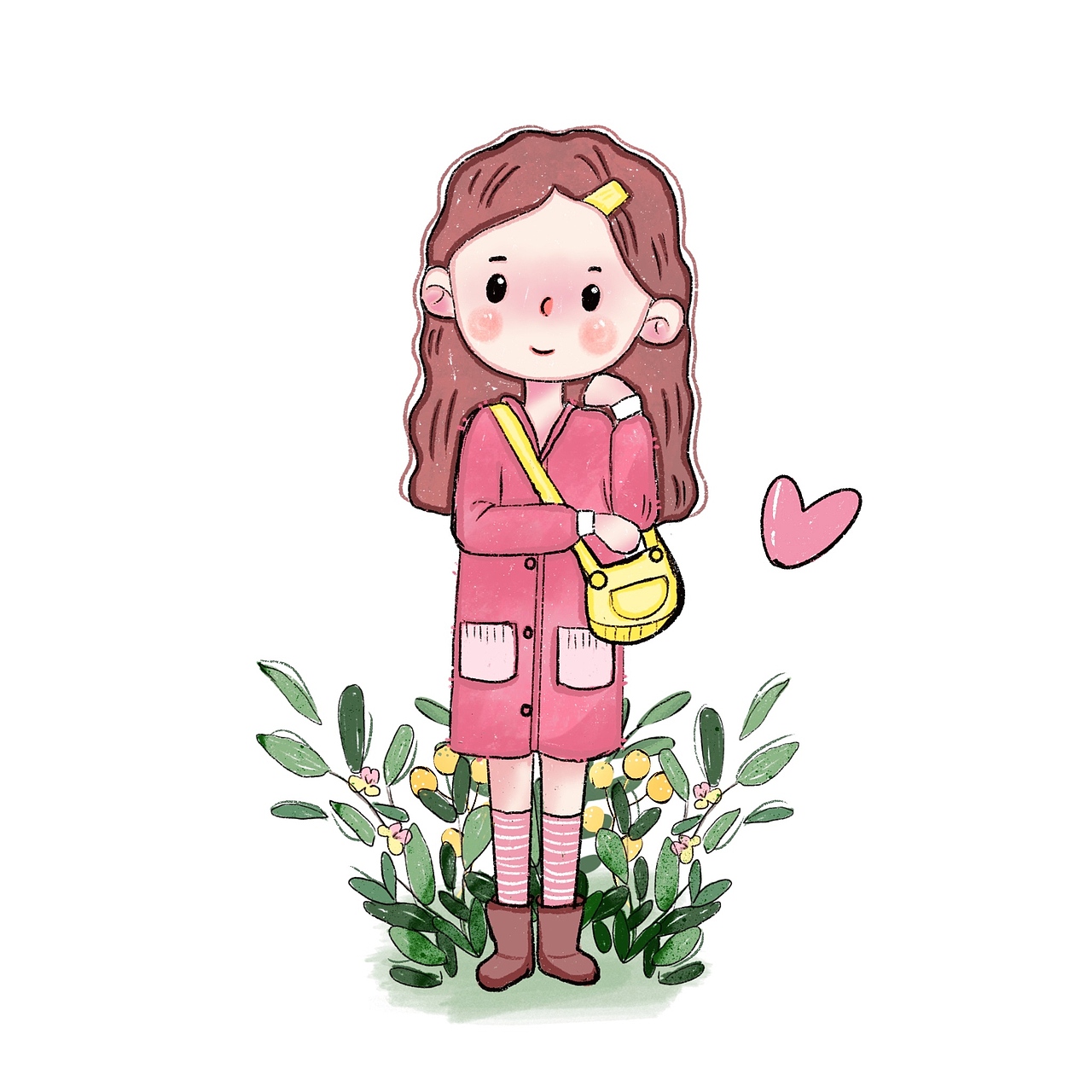 女生可爱小插画:热爱生活的孩子,也会被生活温柔相待