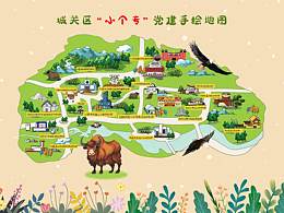 拉萨地图手绘