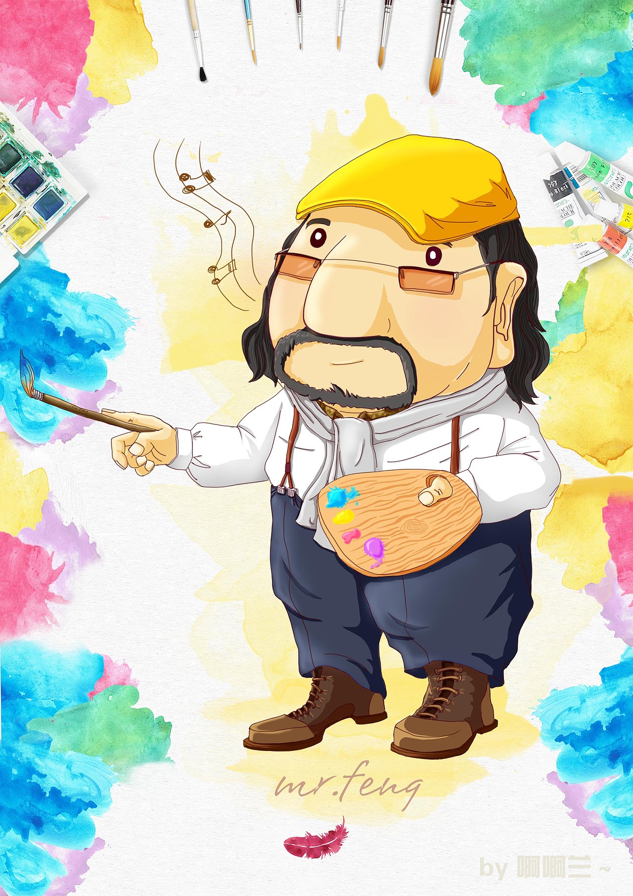 冯司令的卡通形象我的恩师冯信群