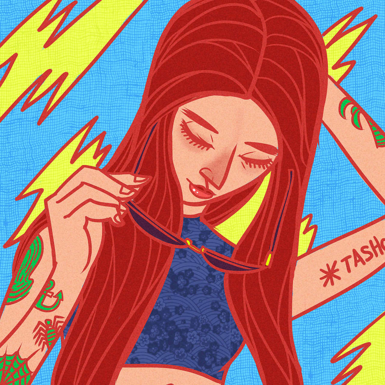 美年达滴滴画脸活动插画作品