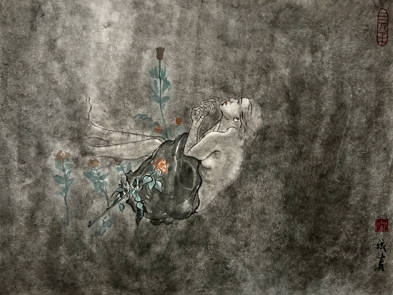 一些水墨绘画作品（图ZNjIwODc5NjQ=） - 艺术插画 - 站酷设计师qinchengzhen原创素材 - 站酷ZCOOL
