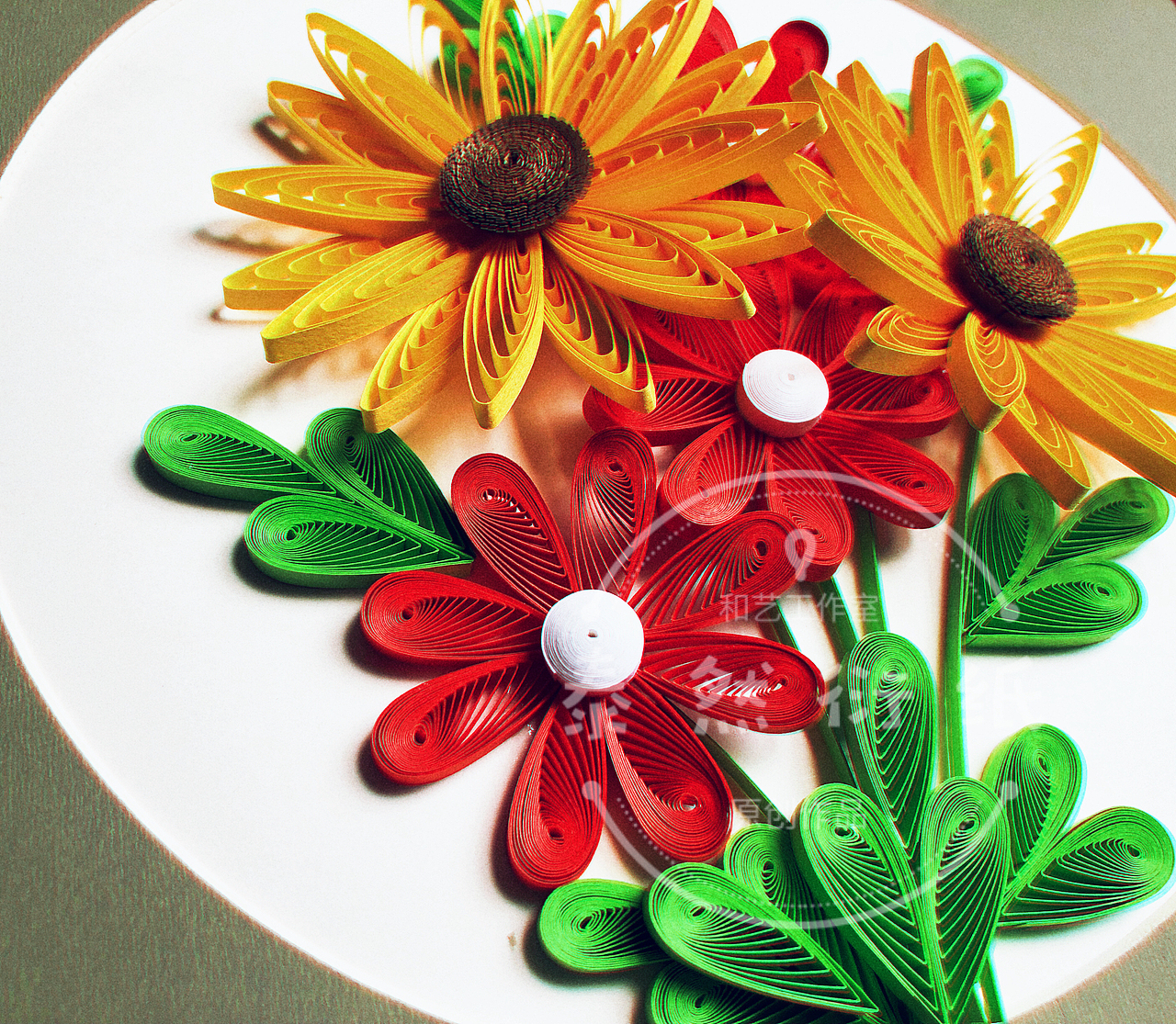 原创衍纸花卉小幅作品