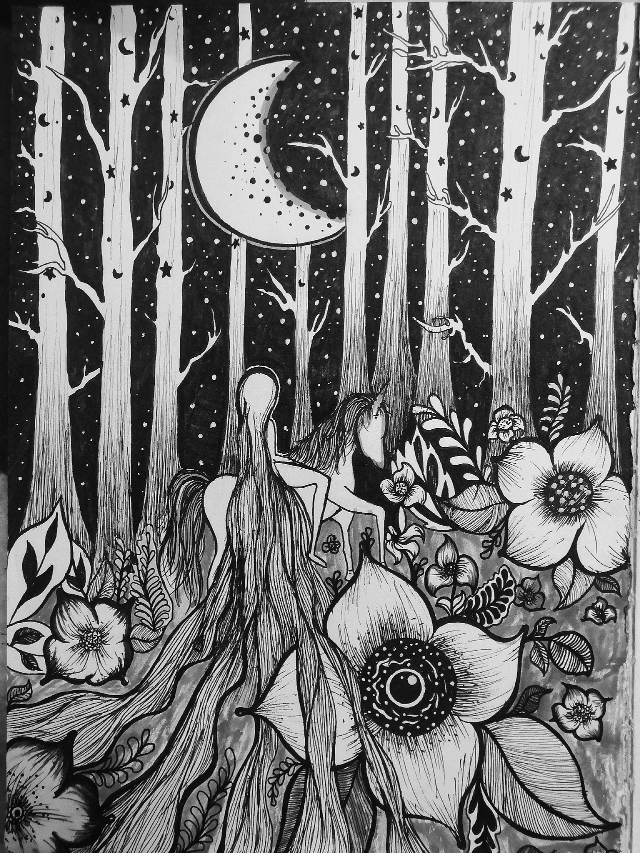 梦里的黑白装饰画