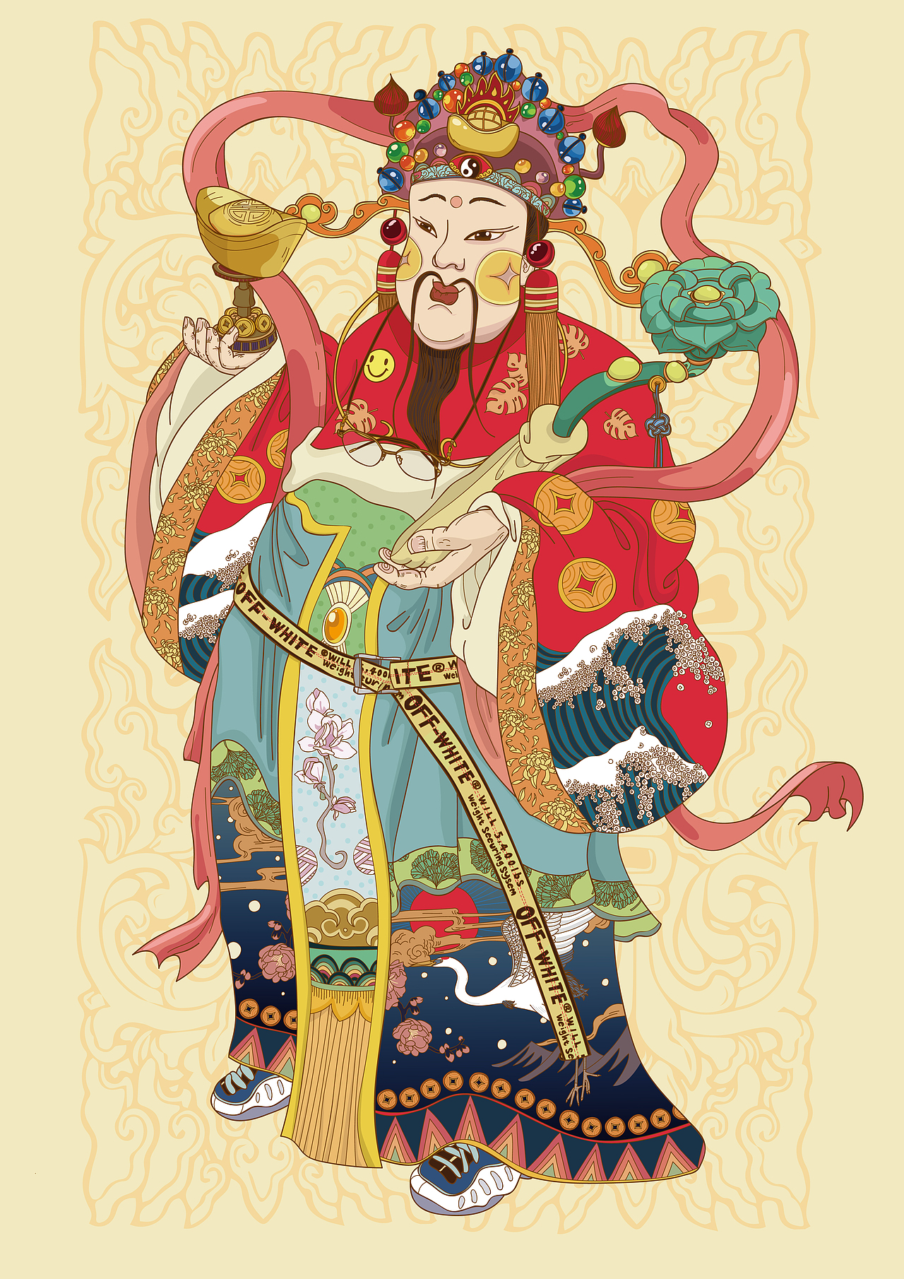 现代财神爷（图ZMTM1NTM0MzQ0） - 新锐潮流插画 - 站酷设计师yokooouno原创素材 - 站酷ZCOOL