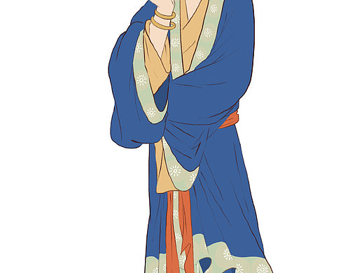 临摹明朝张纪古装仕女