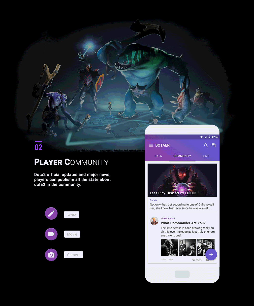 【DOTAER】Dota2游戏社区APP(图ZODc2NjQzMjg=) - APP界面 - 站酷设计师大包大魔王原创素材 - 站酷ZCOOL