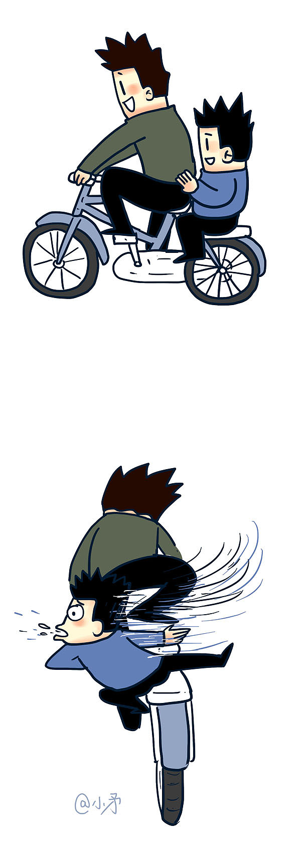 据说每个人心中都有一段关于自行车的童年记忆，温馨又感人。（图ZMjUwNTY5Mjg=） - 短篇/格漫 - 站酷设计师_小矛原创素材 - 站酷ZCOOL