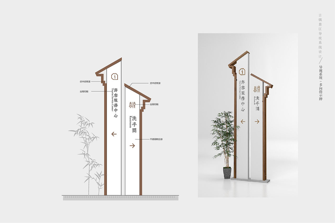 古镇民宿景区中式导视设计