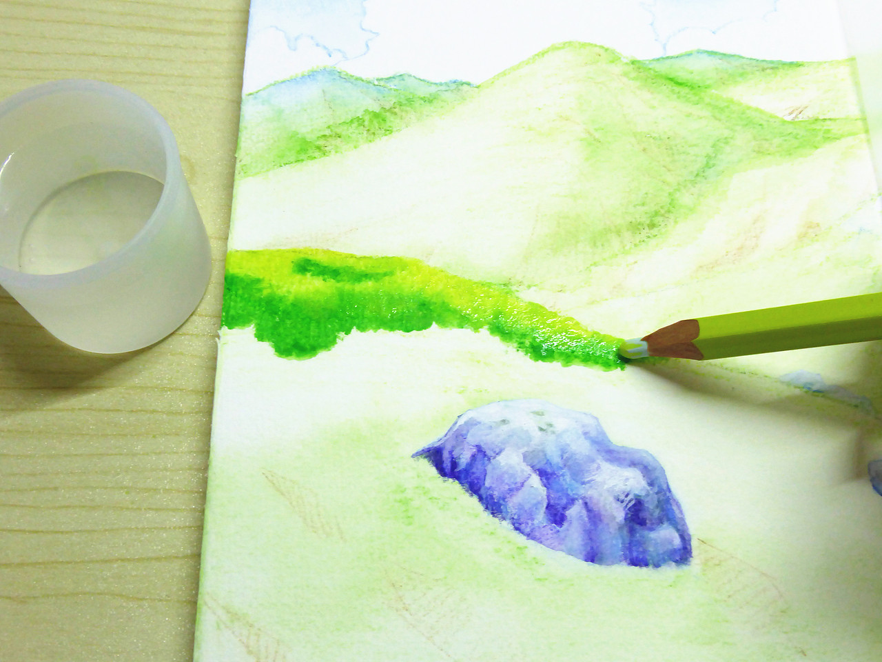 原创作品纯艺术绘画榊雪兔不透明水彩 |《魔女宅急便》场景197风景