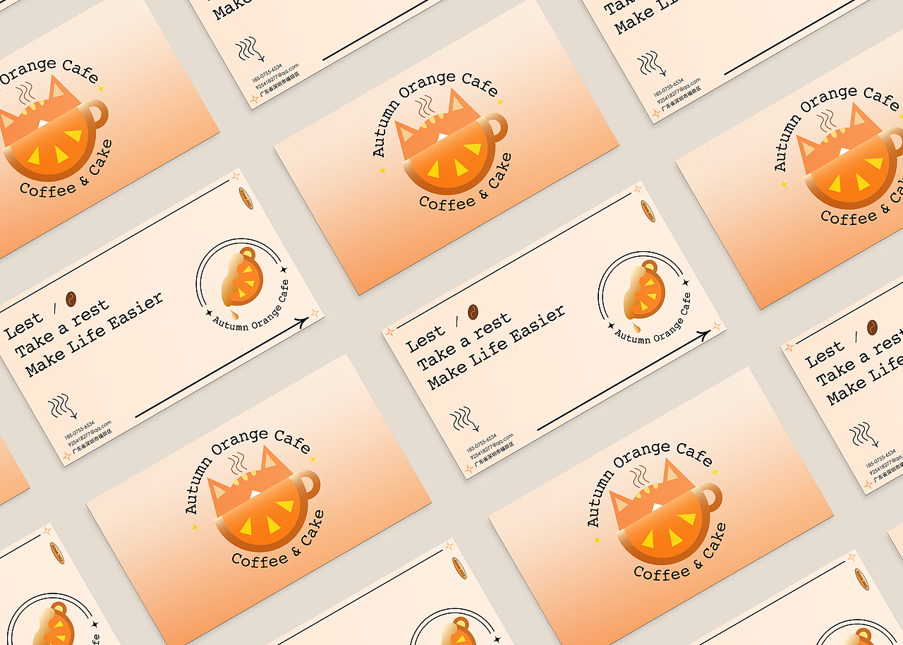 秋橘CAFE｜咖啡VI提案（图ZMjkxNjM3NTQ4） - 品牌 - 站酷设计师小y不吃糖原创素材 - 站酷ZCOOL