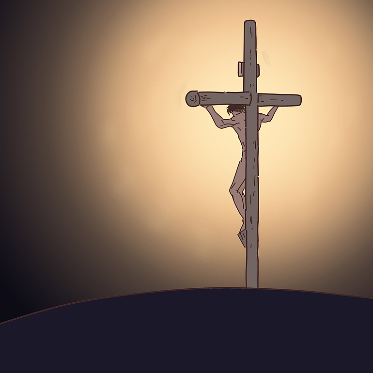 或有人认为耶稣只是来自高等文明的外星人,但他为你我钉在十字架上.