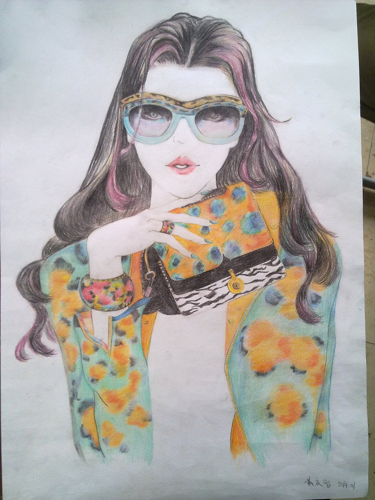 之前画的一张彩铅画