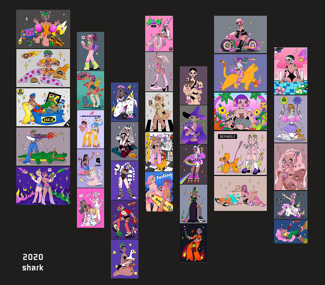 2020年插画作品合集（图ZMjM3MjgzMDY0） - 新锐潮流插画 - 站酷设计师鲨鱼SHARK原创素材 - 站酷ZCOOL