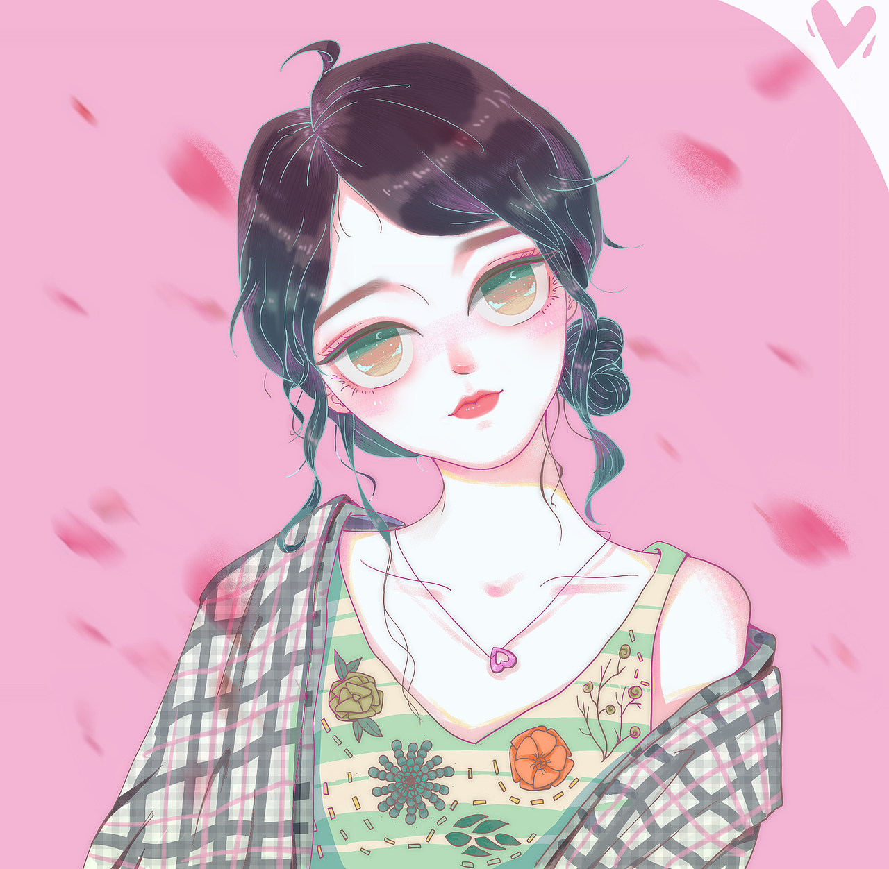 一颗少女心（图ZMTU4NzI0NzI0） - 新锐潮流插画 - 站酷设计师七月Evelyn原创素材 - 站酷ZCOOL