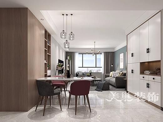 郑州豫发国园玖号院装修124平三室现代轻奢风效果图