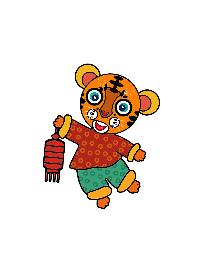 虎年春节可爱大眼虎形象