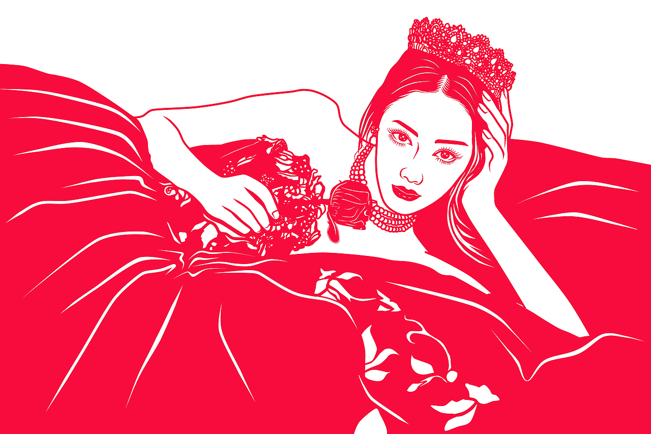 迪丽热巴人像剪纸