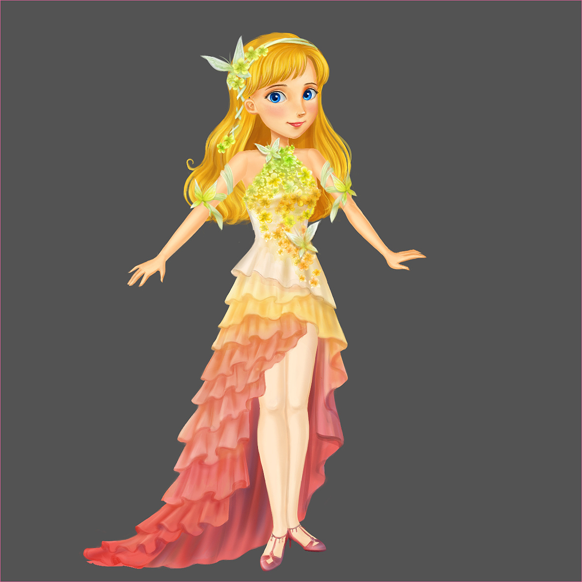 各种美美的裙子换装游戏欧美q版角色设计