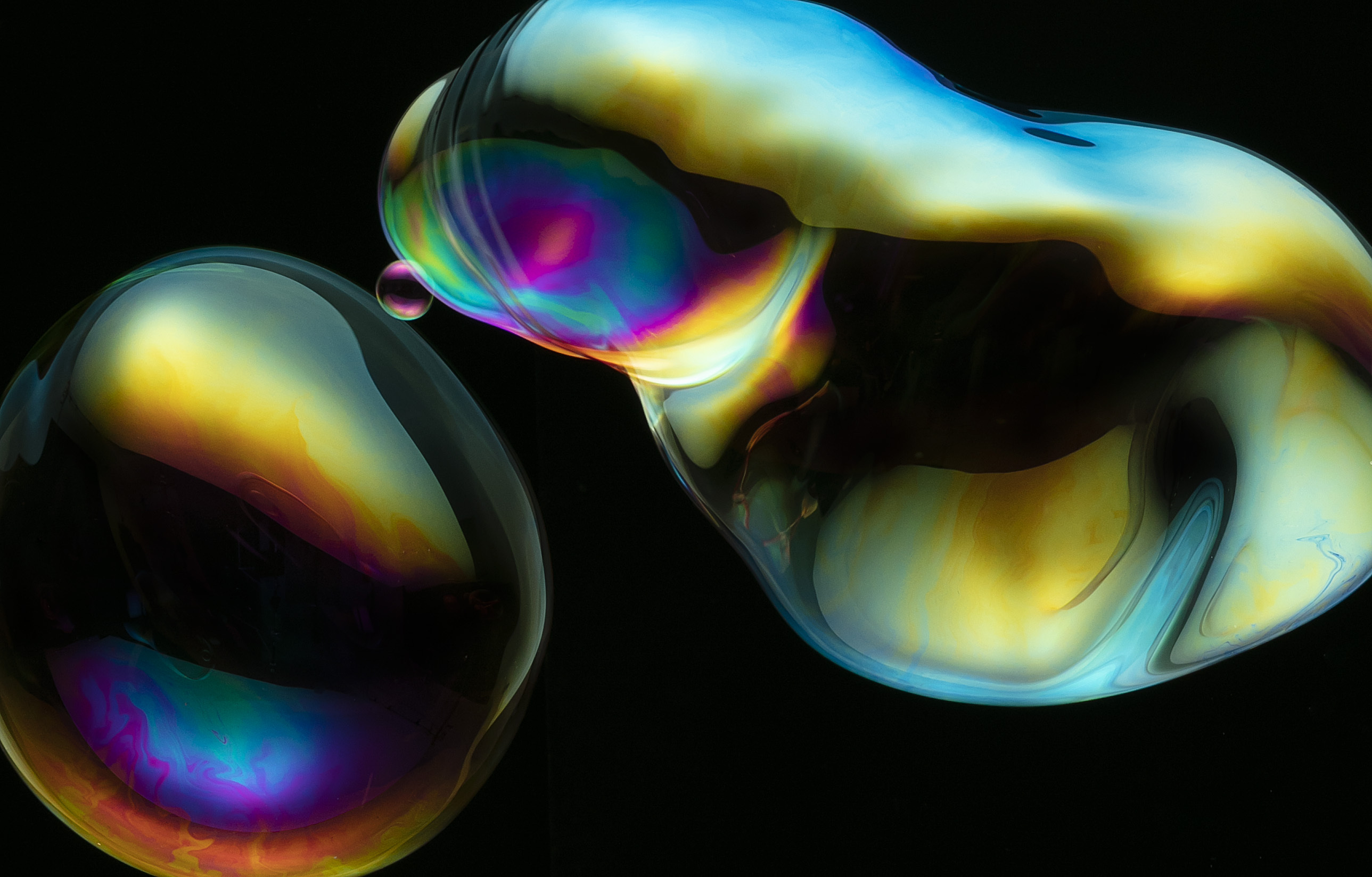 让人心情愉悦的抽象泡沫拍摄