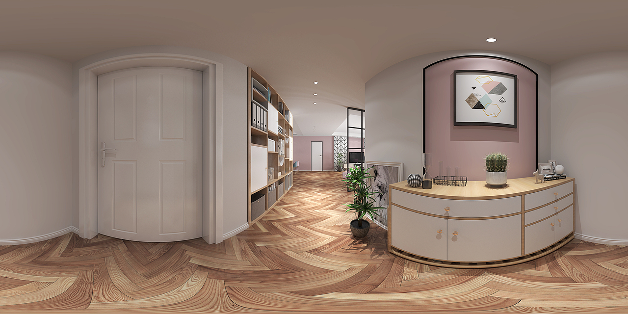 北欧藕粉-粉色系北欧住宅效果图