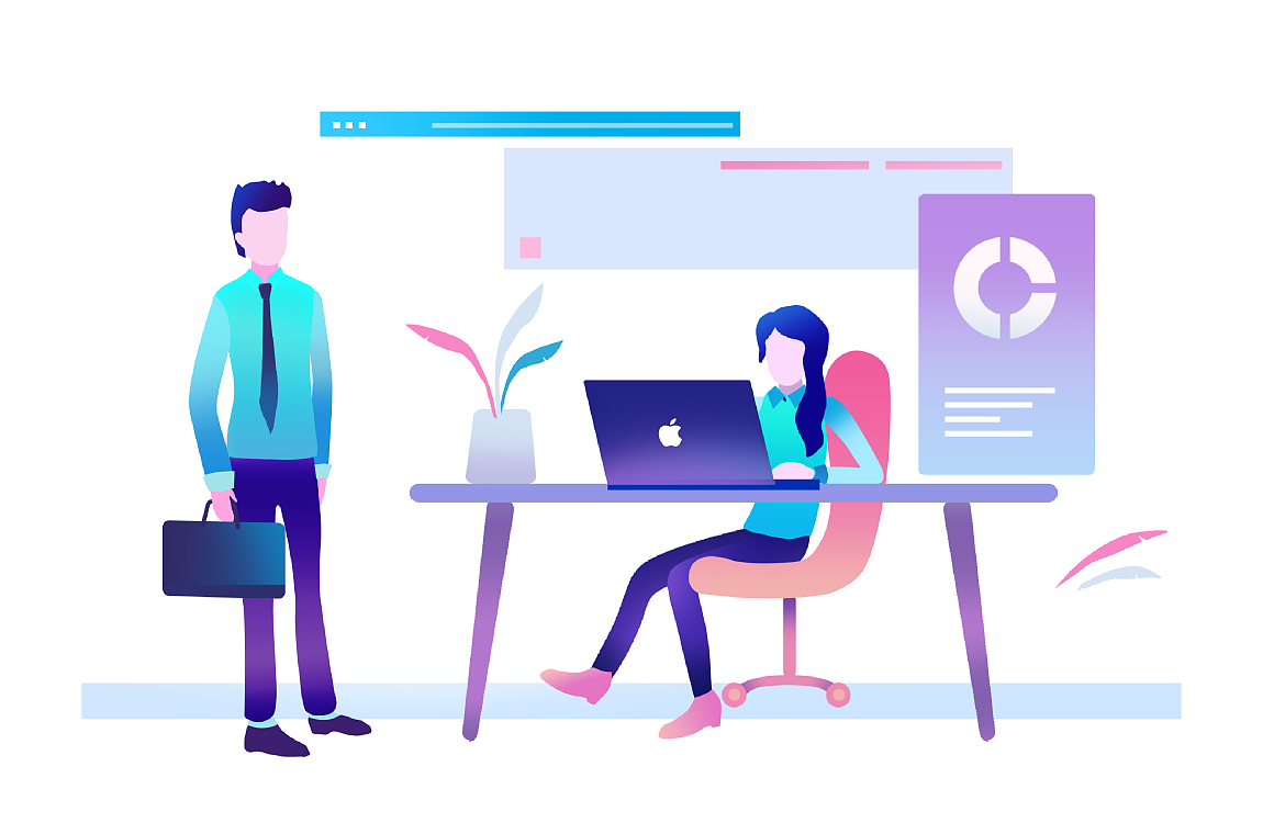 扁平渐变商务人物插画（图ZMTY1ODQxOTQ0） - 商业插画 - 站酷设计师Jakinda_江原创素材 - 站酷ZCOOL