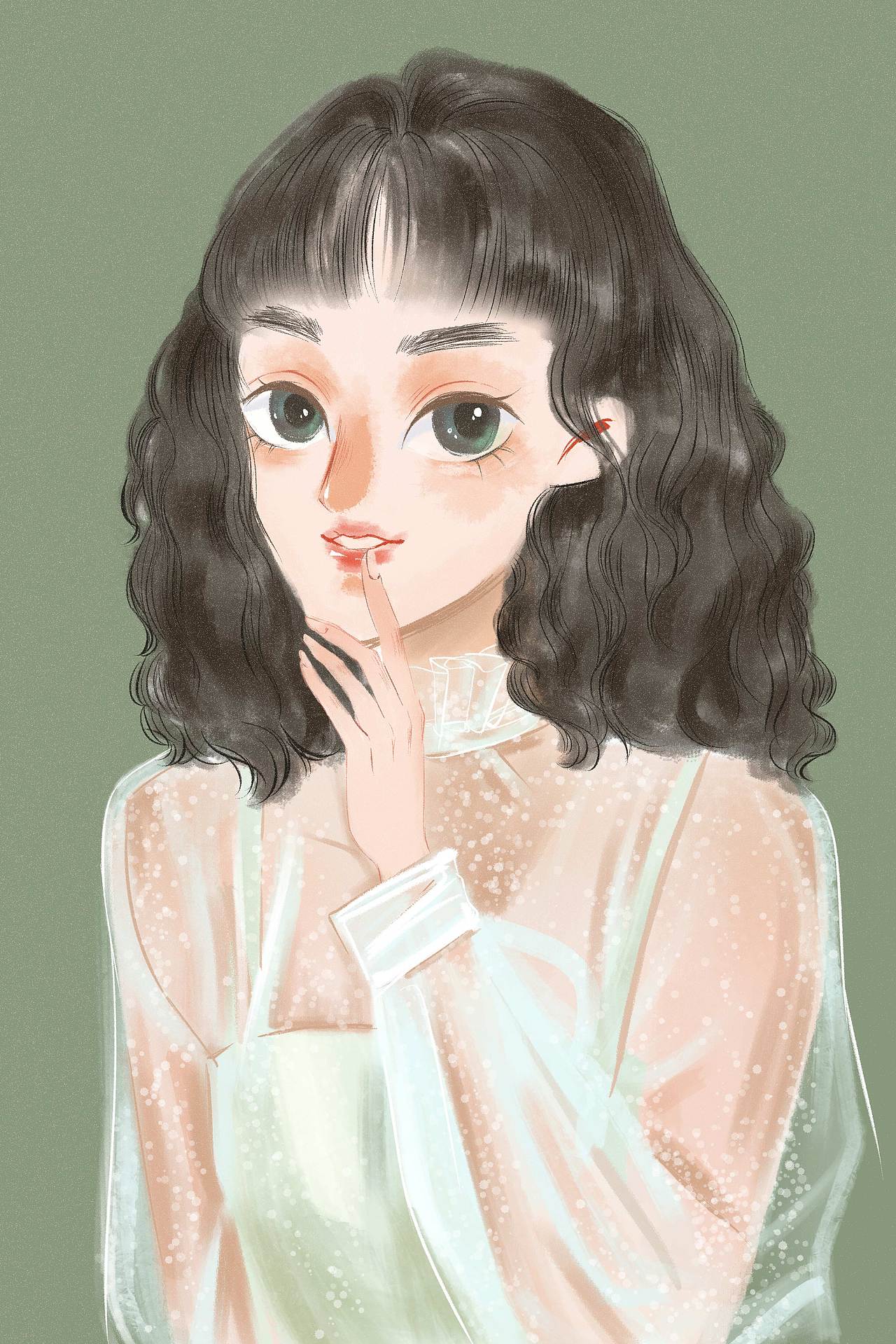 手绘女孩大头头像练习