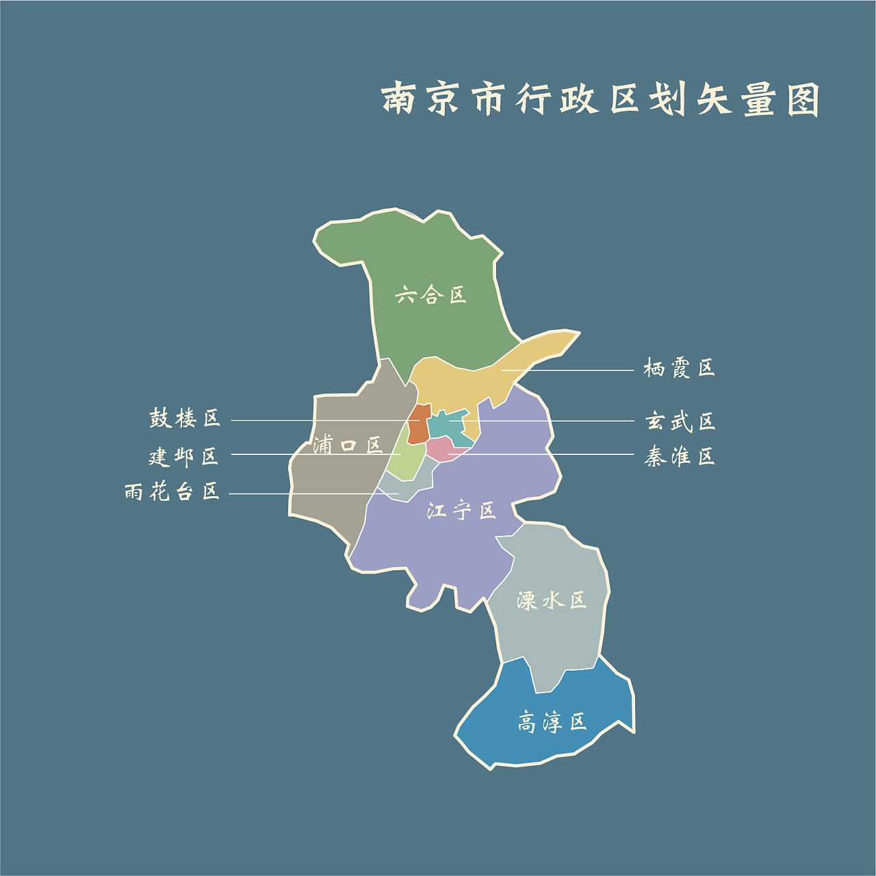 南京各区域分布图图片