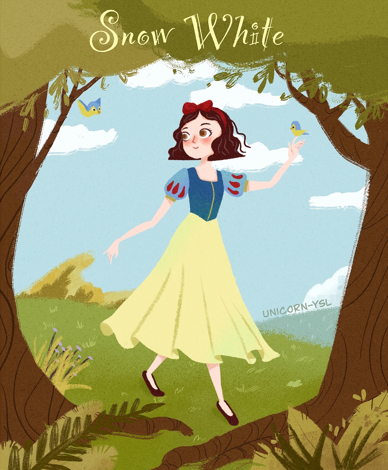 画一个白雪公主|插画|儿童插画|尹乐多roodo_原创作品-站酷zcool
