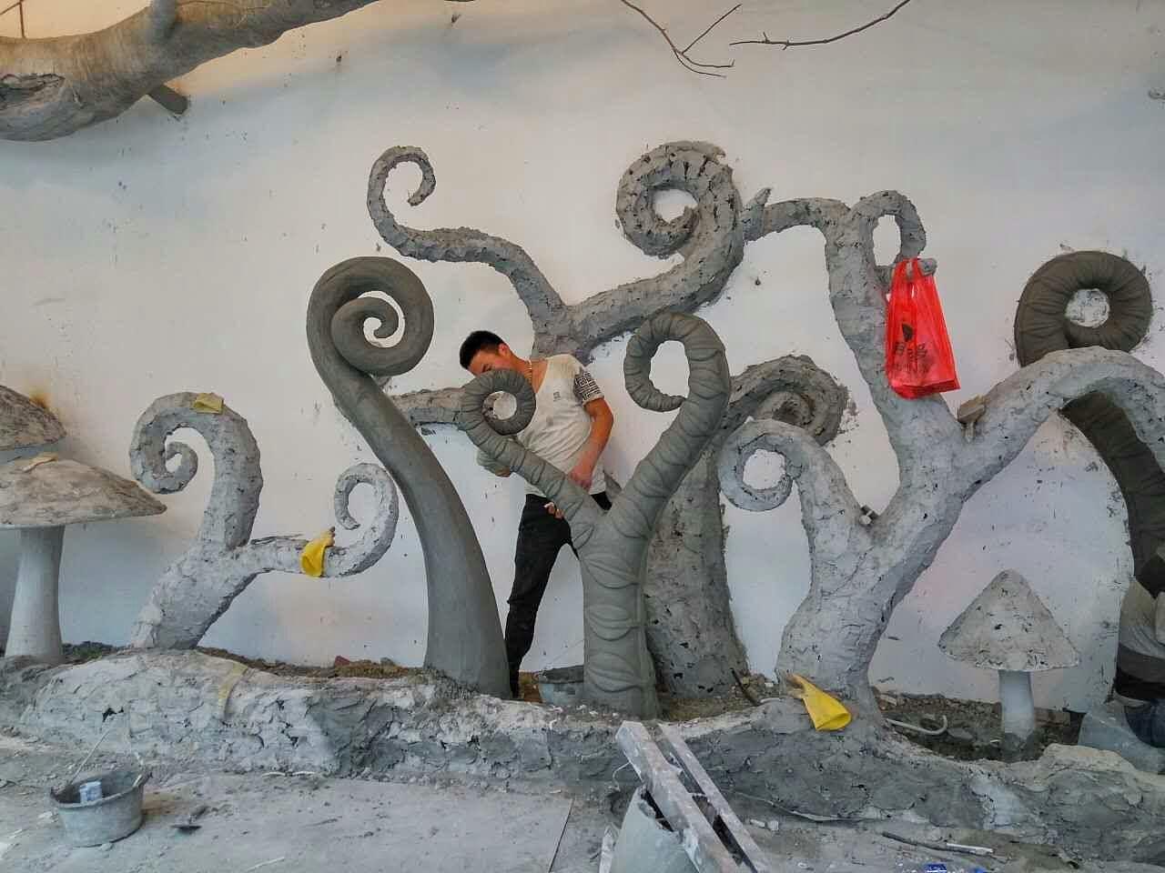 马达加斯加自助餐厅·雕塑壁画