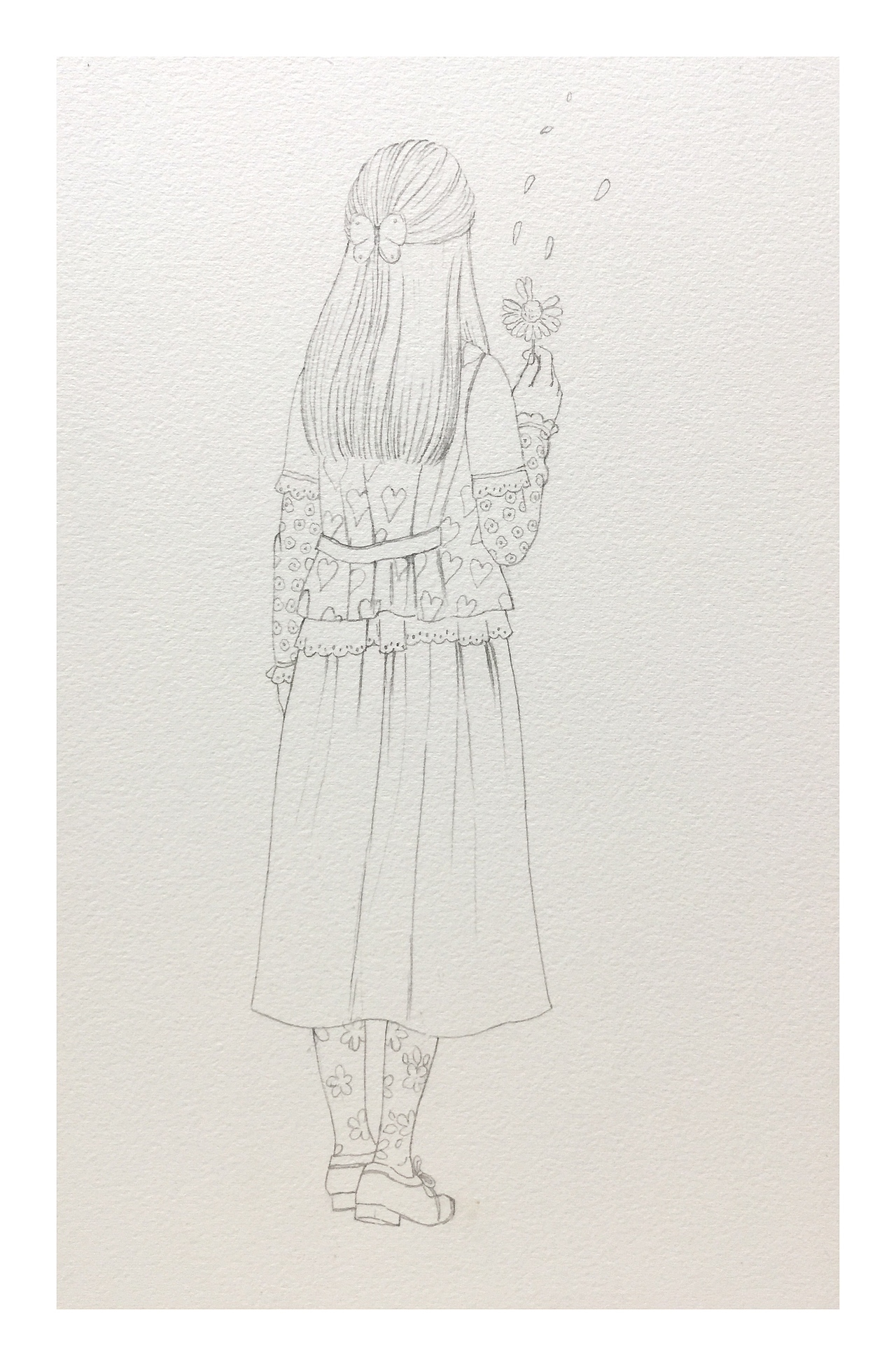 水彩森系少女步骤图