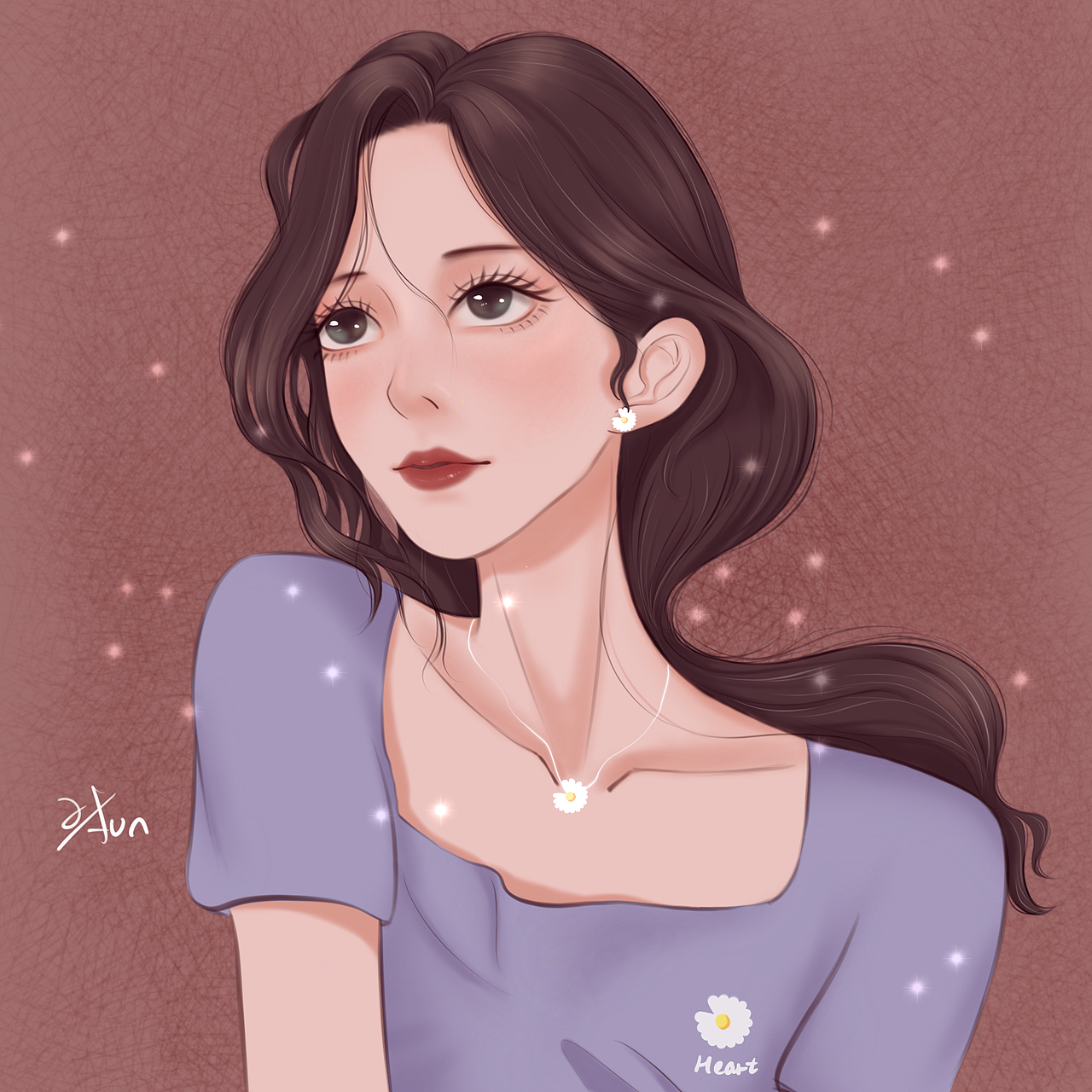 手绘小雏菊女生头像