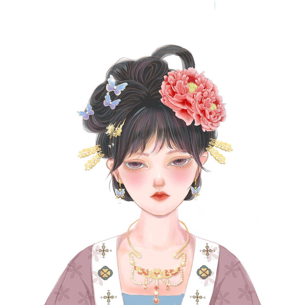 美女的冥想系列插画设计2