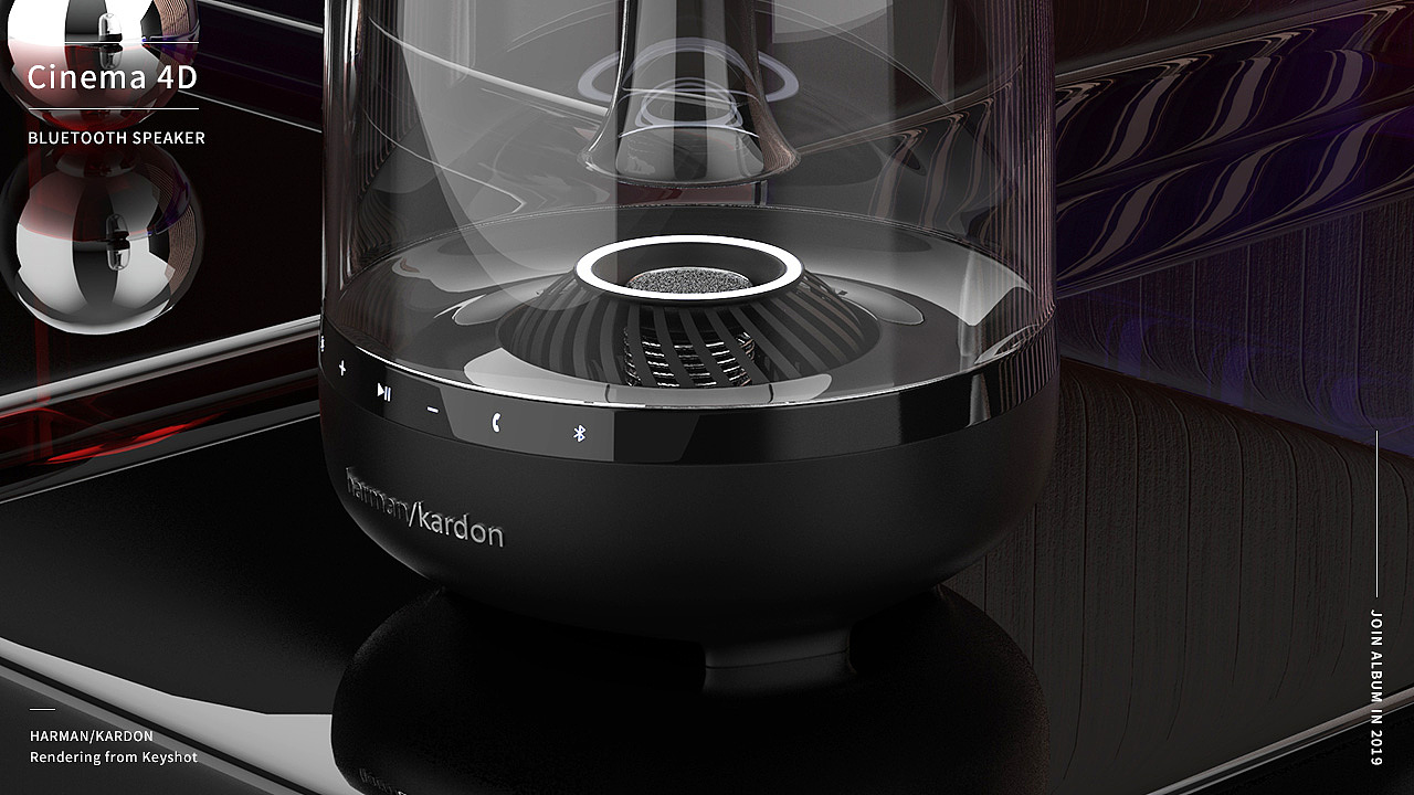 C4D建模渲染哈曼卡顿音响 3D keyshot CINEMA 4D 海报（图ZMTQ4MTUyMTAw） - 电子产品 - 站酷设计师大汤包子原创素材 - 站酷ZCOOL