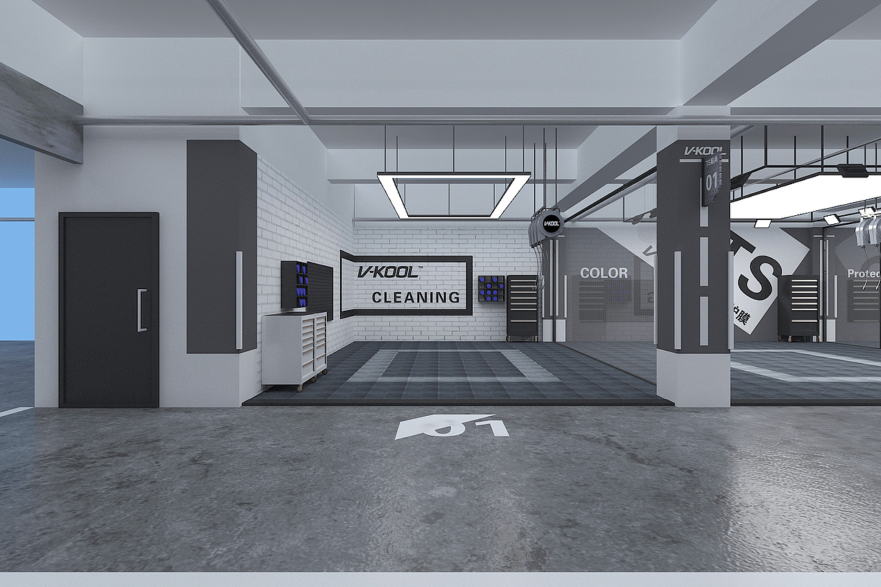 洗车/汽车贴膜店面设计展示
