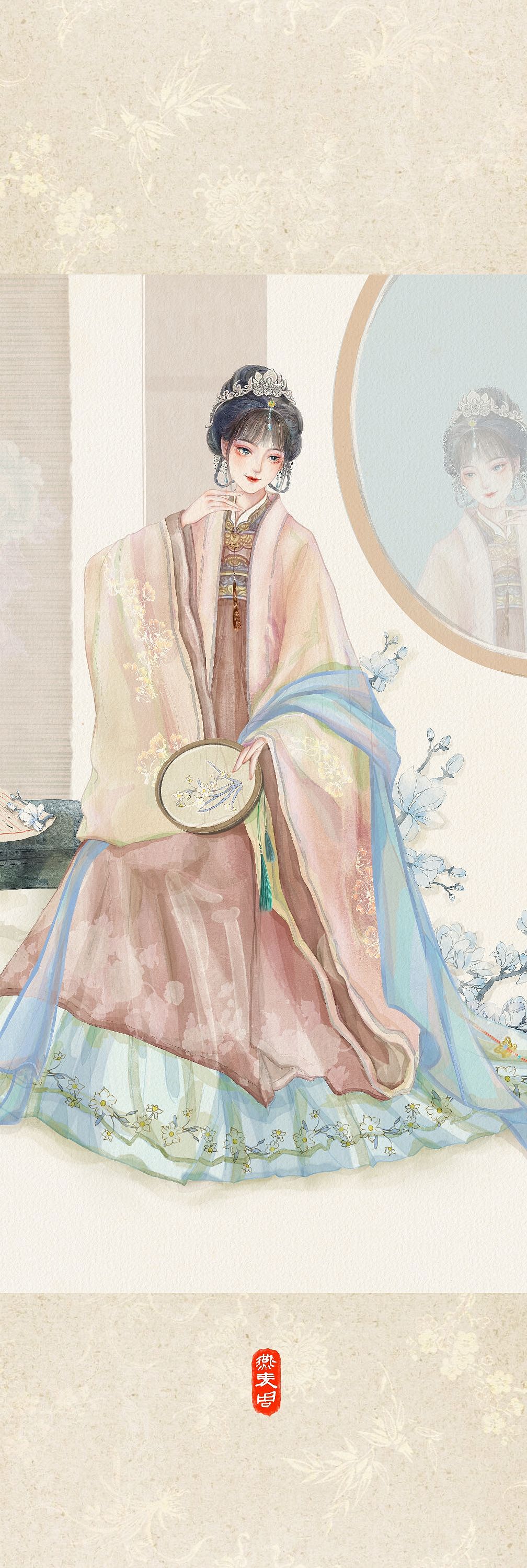 古风美人图鉴（图ZMzQ4MDQxNTA4） - 商业插画 - 站酷设计师燕麦周原创素材 - 站酷ZCOOL