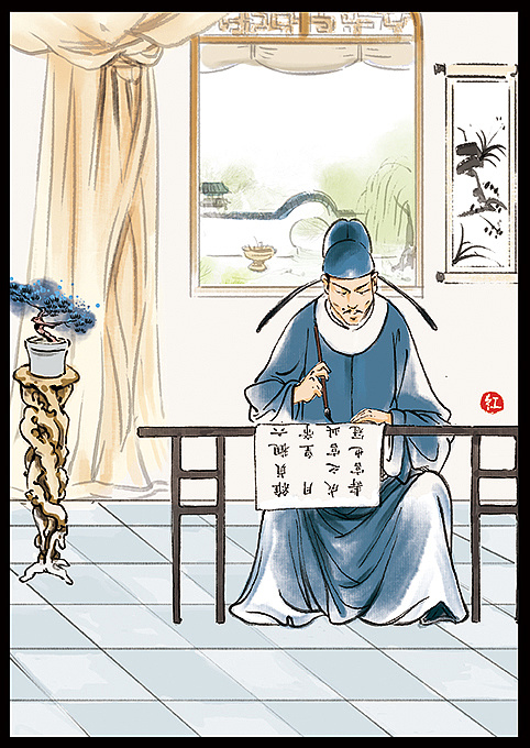 书法故事|插画|商业插画|红kabuliwa - 原创作品 - 站酷 (zcool)