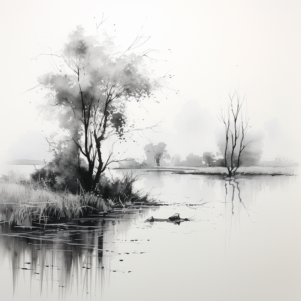 中国山水（图ZMzY0NTEyNzUy） - AI作品 - 站酷设计师半格留白原创素材 - 站酷ZCOOL