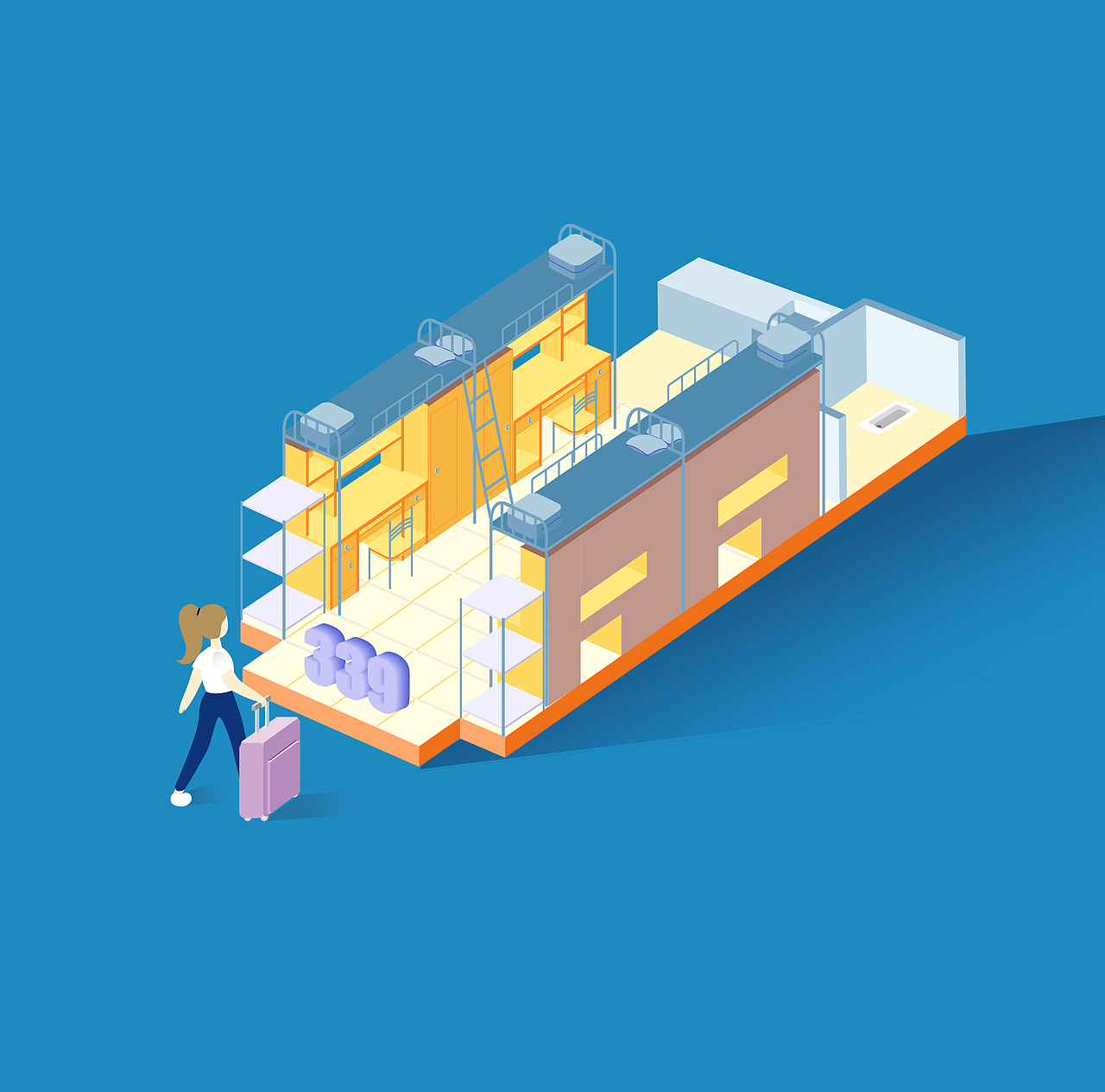 宿舍2.5维插画（图ZMTM1MTE1NzAw） - 创作习作 - 站酷设计师番薯番茄原创素材 - 站酷ZCOOL