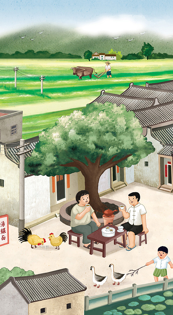 广州潮家人主题餐厅墙画