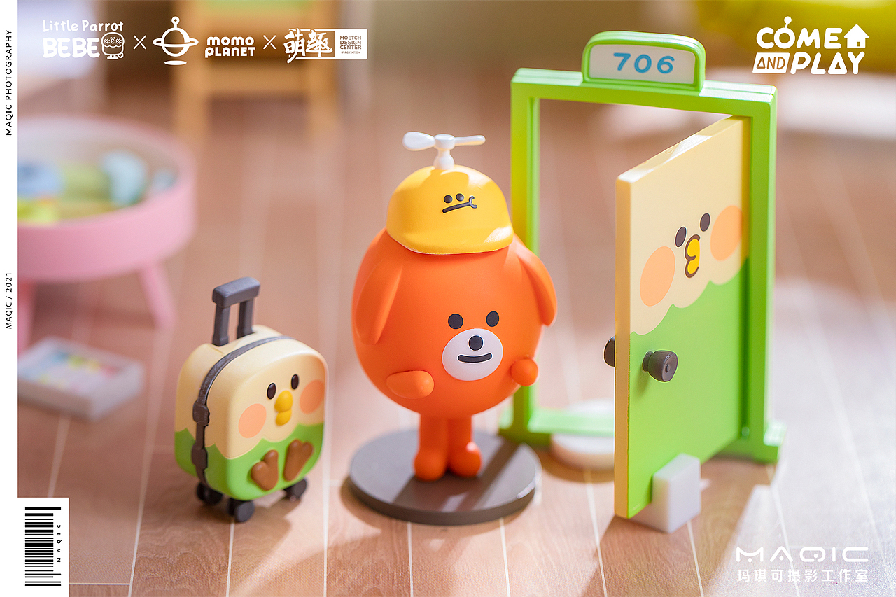 小鹦鹉Bebe X MOMO PLANET联名盲盒——盲盒手办拍摄