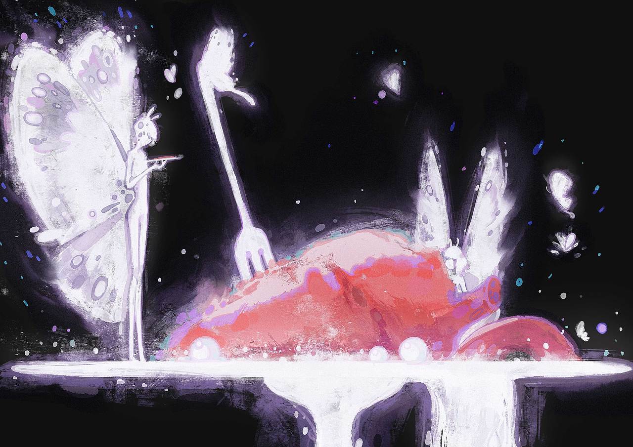与蛾（图ZMzAxMzY3OTI4） - 艺术插画 - 站酷设计师白_ELF原创素材 - 站酷ZCOOL