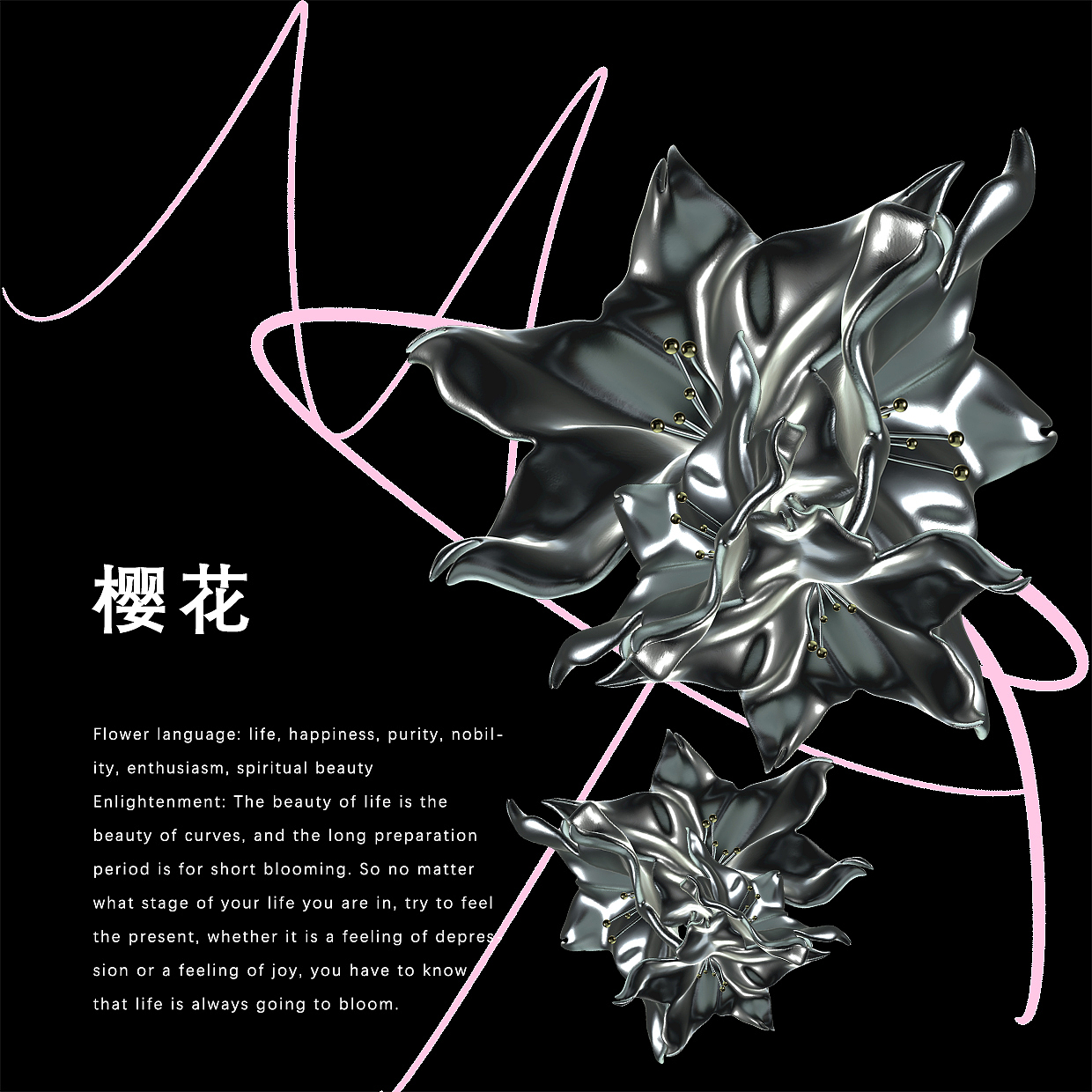 三维建模练习-21种金属风花朵（图ZMjYwNTI5OTQ4） - 其他三维 - 站酷设计师StellaMeng原创素材 - 站酷ZCOOL