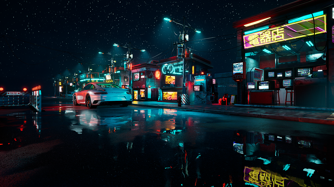 UE4赛博朋克街道