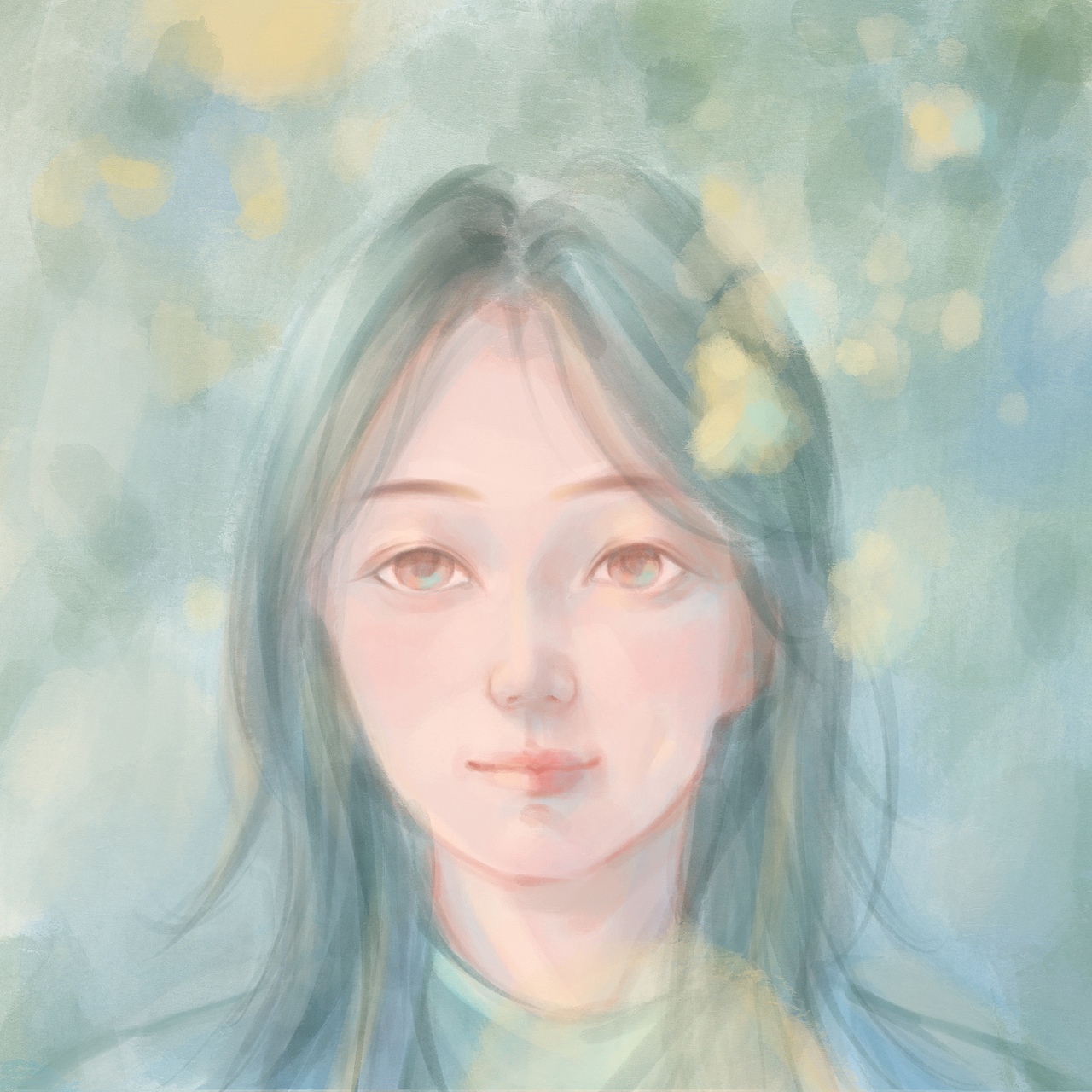 少女头像 清新绿