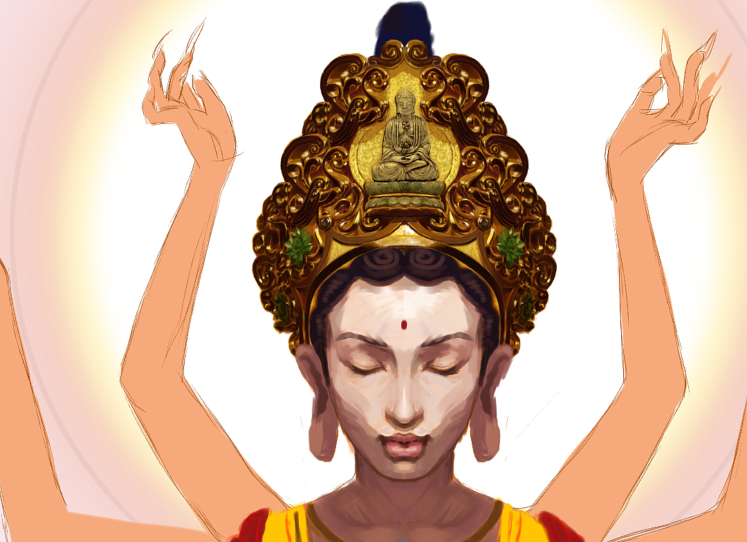 菩提本无树何处惹尘埃《千手观音》|插画|艺术插画|云海cloudssea