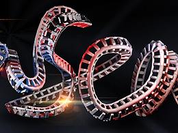 C4D-過山車字體-個(gè)人名片海報(bào)