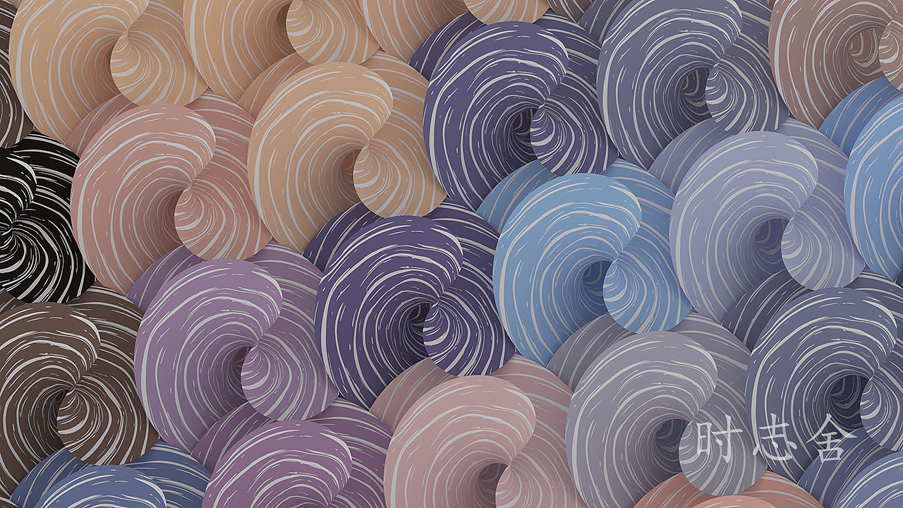 c4d渲染多彩图案背景