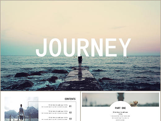 简约自然欧美风杂志旅行画册PPT模板